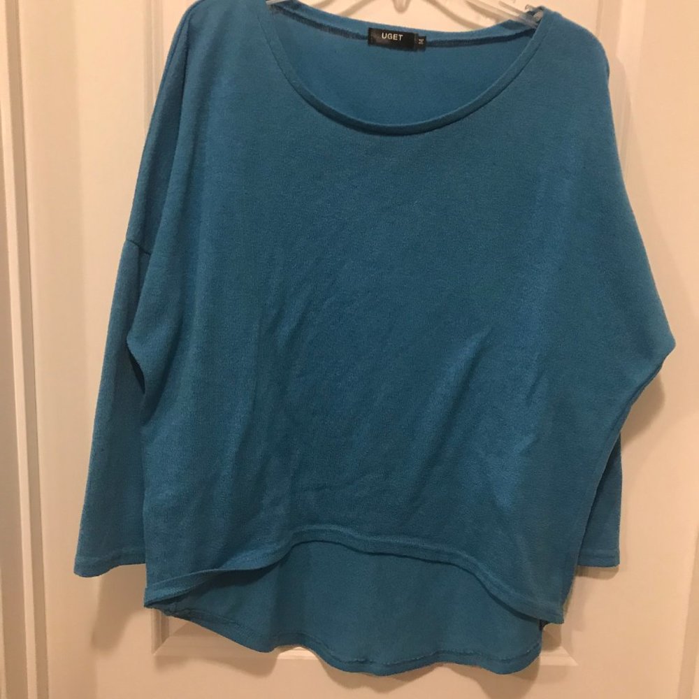 UGET Turquoise Flowing Blouse Medium